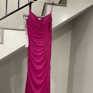 Azazie Fuchsia Draped Maxi Dress